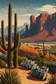 The Majesty of Arizona's Cacti and Red Rocks: US Wildlife Landscape