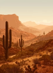 Silent Cacti of Arizona: Desert Landscape of the USA