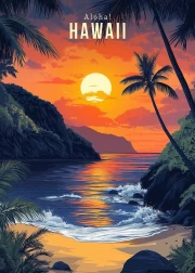Hawaiian Sunset: Vivid Colors of the United States