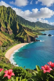 Tropical Coast of Hawaii: Vivid Colors of Nature in the USA