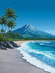 Hawaiian Breakwaters and Palm Trees: Natural Charm of the USA
