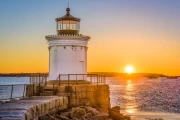 Sunset over Maine Lighthouse: Tranquility and Solitude of the USA