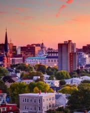 Maine's Sunset Charm: An Urban Symphony of Colors