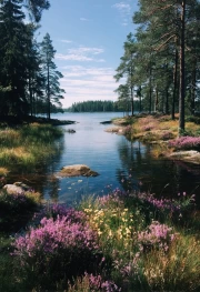 Quiet Lake and Blooming Meadows: A Maine Idyll
