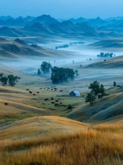 Misty Hills of Montana: The Tranquility of the American Countryside