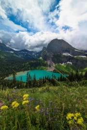 Nature's Majesty: Mountains and Lake of Montana, USA