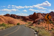 Winding Road Through the Red Rocks of Nevada, USA