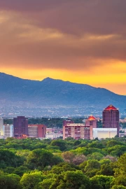 Sunset Over New Mexico: City and Mountains in Unity