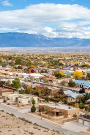New Mexico's Serene Expanses: Mountain Majesty and Warm Tones