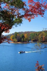 Autumn Charm of Lake in North Carolina, USA