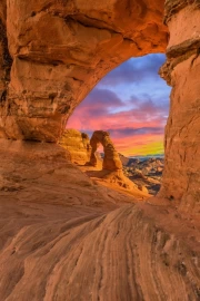 Sunset over Utah's Natural Arches: The Allure of the USA