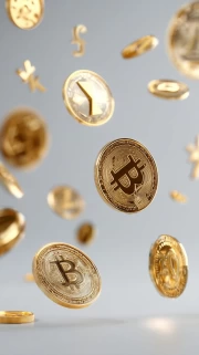 Floating Gold Coins Cryptocurrency: The Atmosphere of the Digital Age