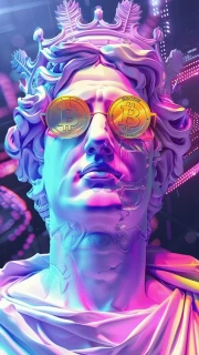 Antique Bust in Bitcoin Glasses: A Challenge of Time in the World of Cryptocurrency