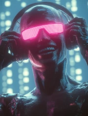 Neon Avatar: A Futuristic Creature in the World of Cyberpunk