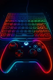 Neon Gaming: Keyboard and Gamepad
