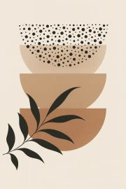 Geometry of Semicircles and Leaves: Stylish Decor for Interior