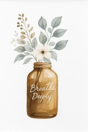Delicate Flowers in a Jar: Calm and Deep Breath