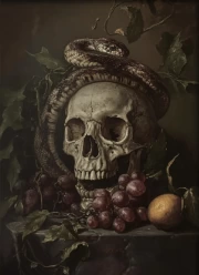Gothic Skull and Snake: Dark Elegance