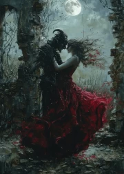 Gothic Shadow Dance in the Moonlight