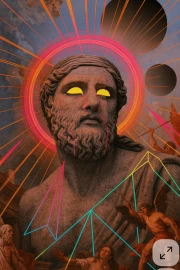 Mystical Sculpture: Vivid Hipster Look