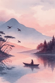 Boat on a Quiet Lake: Japanese Minimalism and Tranquility