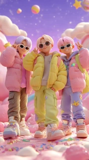 Pastel Swirl: Vibrant Looks of K Pop Korean Culture