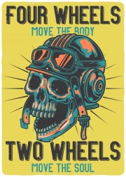 Skull in Helmet: Freedom of the Road for Man Cave