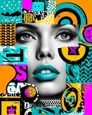 Monochrome Explosion of Color: Vivid Maximalist Masterpiece