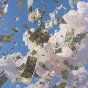 Rain of Money: Flight of Banknotes in the Sky