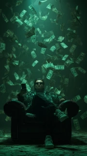 The Power of Money: Whirlwind of Banknotes and Calm