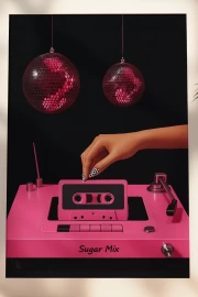 Retro record player and cassette: stylish accent in the interior