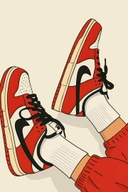 Freedom in Red Nike Sneakers
