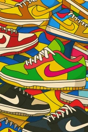 Pop Art Explosion: Bright Nike Sneakers
