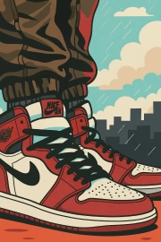 Urban Energy: Nike Air Sneakers in Pop Art Style