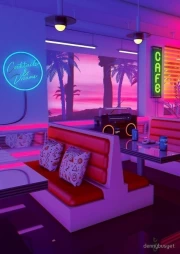 Neon Night at the Diner: Retro 80s Nostalgia Cocktail Dreams
