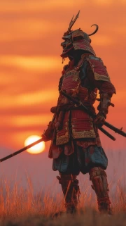 Samurai at Sunset: Strength and Harmony