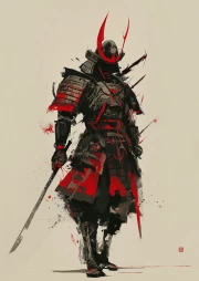 Mysterious Samurai: Strength and Honor in Wall Art