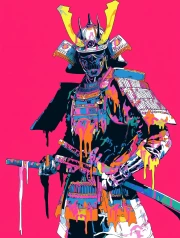 Neon Samurai: Historical Courage in Vibrant Colors