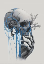 Cyberpunk Skull: The Fusion of Nature and Technology