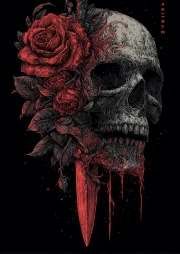 Skull Dance with Flowers and Dagger