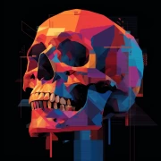 Skull Geometry: Vivid Collage of Modernity