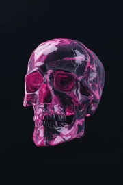 Bright Pink Skull: Modern Chic On Black Background