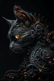 Steampunk Mechanical Cat: Fascinating Interweaving of Gears