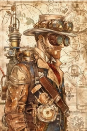 Vintage Mechanical Sci-Fi: Steampunk Figure