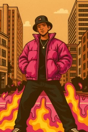 Bright Hero in the City: Streetwear Hype Culture Energy