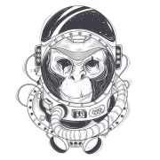 Tattoo Odyssey: Monkey Astronaut in Space