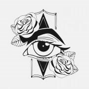 All Seeing Eye and Roses Tattoo: Mystical Charm