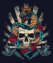 Tattoo Drama: Snake, Skull and Roses