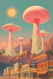 Giant Mushrooms of Sunset Town: Path to the World of Trippy