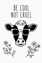 Stylish Cow With Glasses: The Voice of Vegan Animal Rights